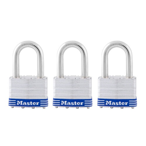 Master Lock Master Lock 5TRILFPF Κλειδαριά Εξωτερικού με Κλειδί, 3 Πακέτο Ιδιοκτήτη, Ασημί