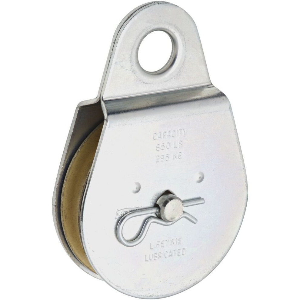 National Hardware N220-020 Fixed Eye Single Pulley 3"""" Zinc Plated 038613220027