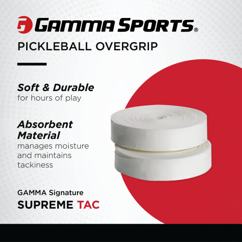 Gamma AGSO310 Supreme Overgrip 30/Pk (twee 15-pack) Wit 1