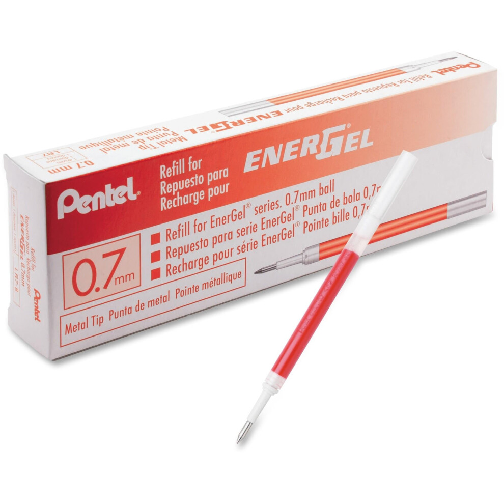 Recambio De Bol Grafo De Gel L Quido Pentel Energel De 0,7 Mm - Punta De 0,70 Mm - Tinta Roja - 1 Unidad-image