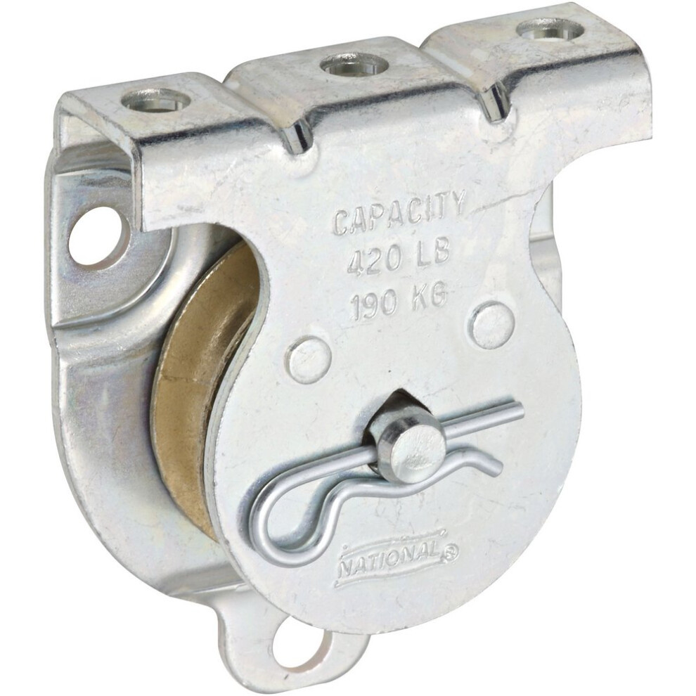 National Hardware N233-247 3219Bc Wall/Ceiling Mount Single Pulleys In Zinc 1-1/2 In. 038613233249