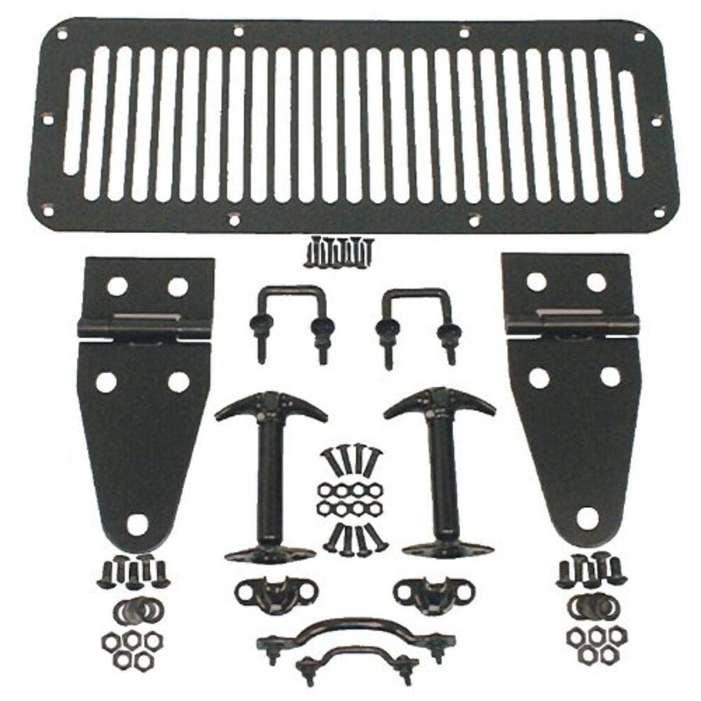 Rugged Ridge | Hood Kit | 11201.01 | Fits 1976-1986 Jeep Cj; 1987-1995 Jeep Wrangler Yj Black 804314002251