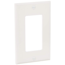 Leviton 122-80401-NW Placa de Parede 1-Gang Decora/GFCI, Tamanho Padrão, Nylon, Montagem, Branca