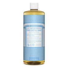 Dr. Bronner's - Pure-Castile Liquid Soap (Baby Unscented 32 ounce 2-Pack) - Made with Organic Oils 18-in-1 Uses: Face Hair Laundry and Dishes Fo