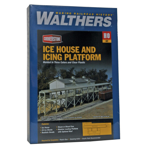 Walthers Cornerstone Series Kit Ho Scale Ice House e Icing Platform Gray 8 1