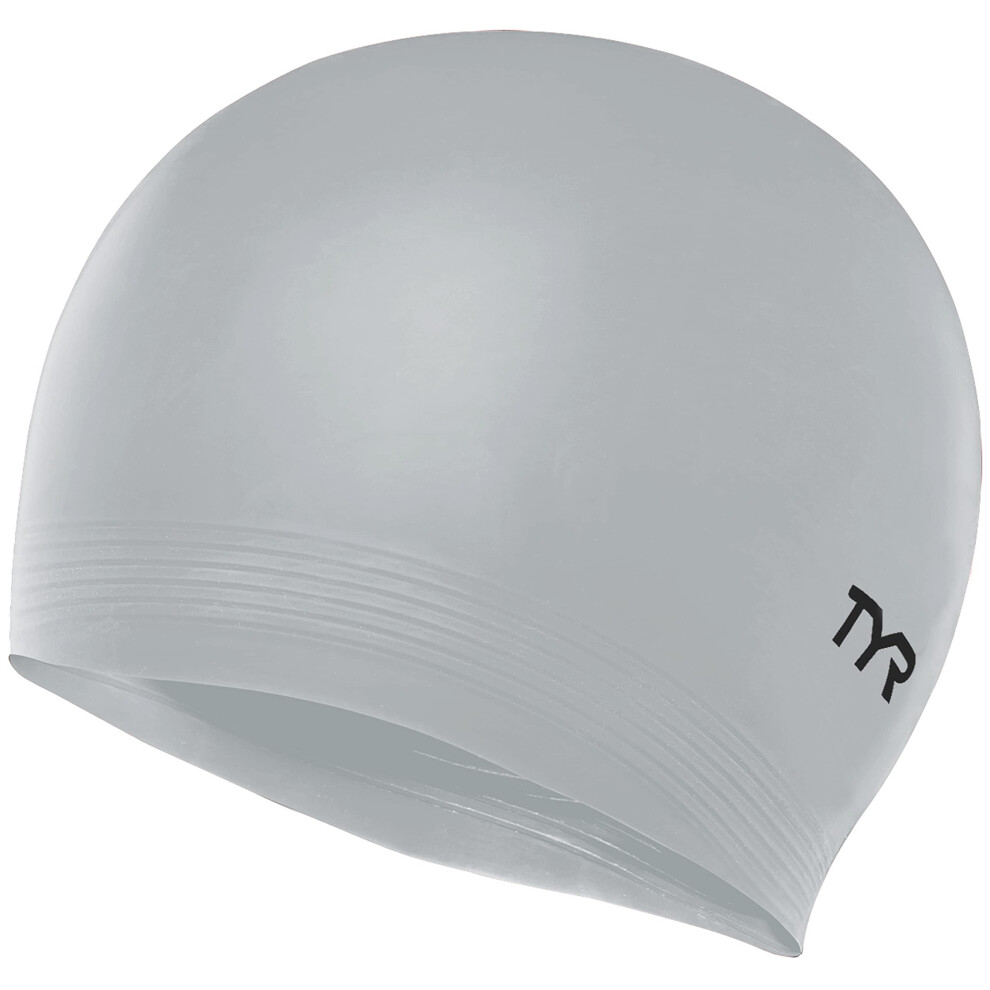 TYR Mens Black Swim-caps  Silver