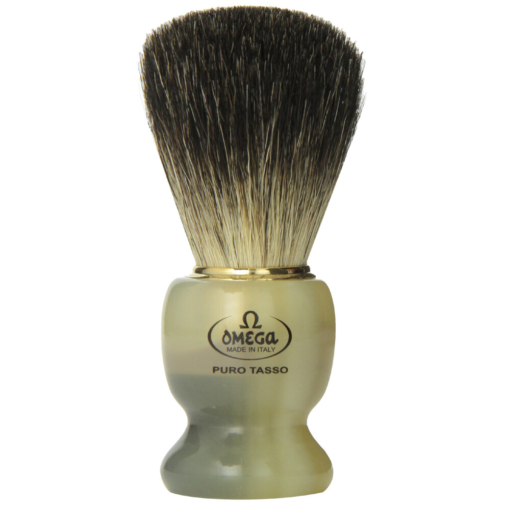 O???A Omega 63171 Stripey 100% Pure Badger Shaving Brush With Stand