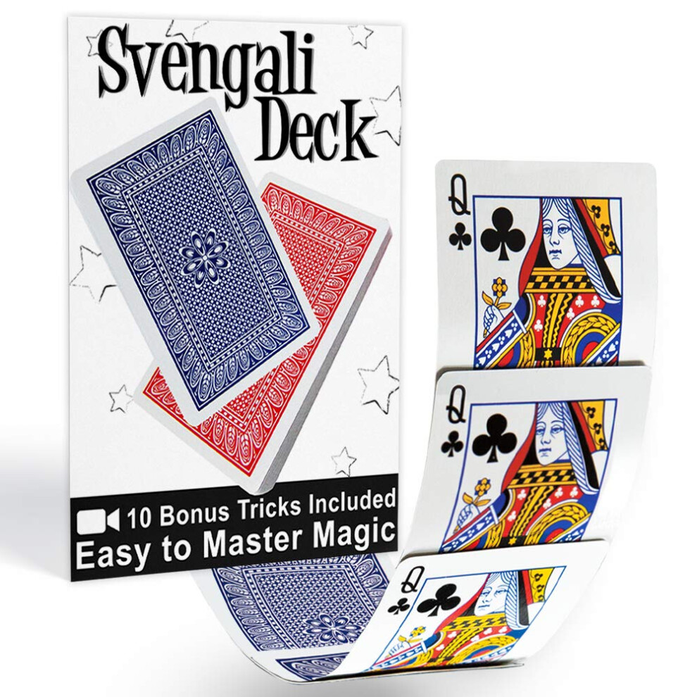 Magic Makers Svengali Deck Einfaches Zauberkartentrick-Set Verschiedene Rote Oder Blaue R Ckseiten, Inklusive 10 Bonustricks Online-image