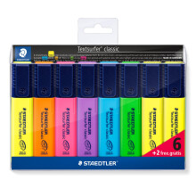 STAEDTLER 364 A WP8 Textsurfer Classic -korostuskyn   n bonuspakkaus - eri v   rej    (6 kpl + 2 ILMAISEKSI)