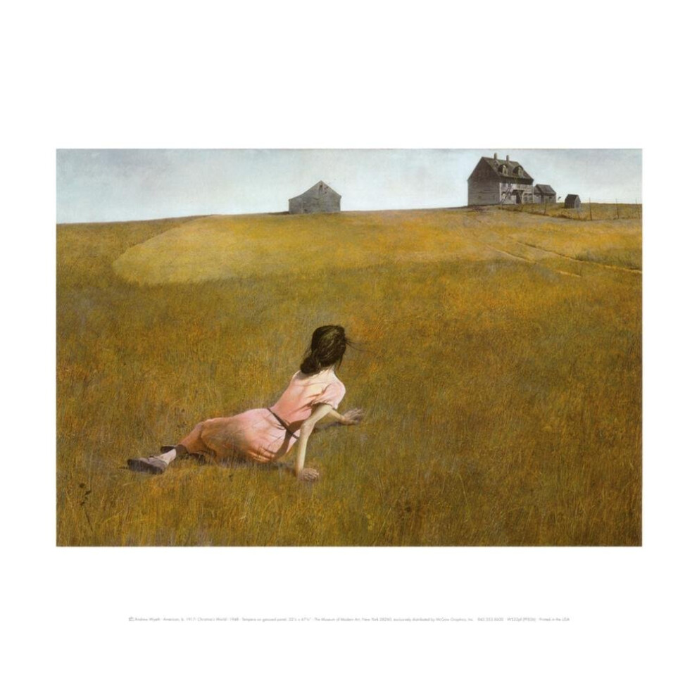 Andrew Wyeth Christina's World Art Print Poster - 14x11"""" Overall Size 12x8.25"""" Image Size