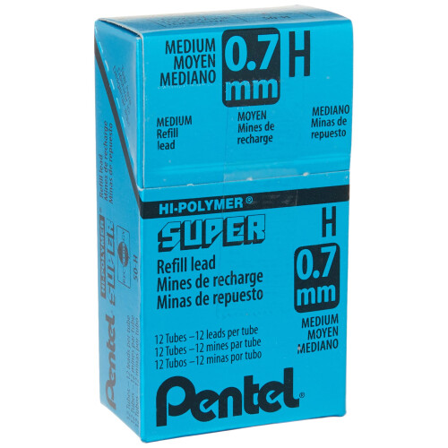 Pentel Pentel Super Hi-Polymer Lead Refill 0,7 mm Medium H 12 Rør af bly (50-H) 1