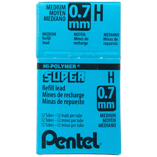 Pentel Pentel Super Hi-Polymer Lead Refill 0,7 mm Medium H 12 Rør af bly (50-H) 2