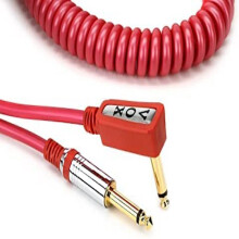 VOX VCC090 Red coiled 1/4 """" Kabel med mesh taske 29.5 '