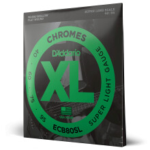 D'Addario XL Chromes Flat Wound basguitarstrenge - ECB80SL - Super Long Scale - Super Light 40-95