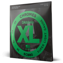 Struny do gitary basowej D'Addario XL Chromes – ECB80 – Long Scale – Super Light 40-95
