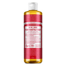Sapone liquido di Castiglia puro biologico Dr. Bronner's alla rosa, 16 once