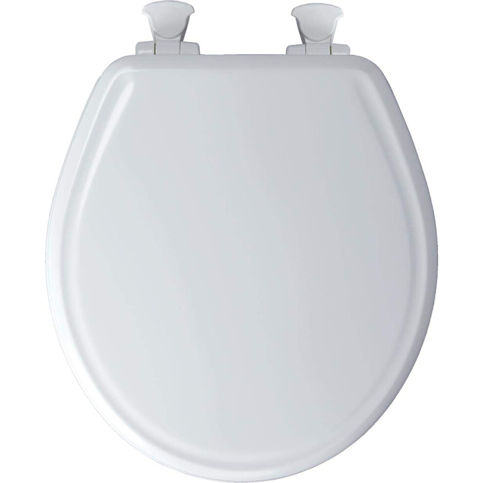 Si   ge de toilette MAYFAIR 848SLOWB 000     fermeture lente, ne se desserre jamais et s'enl   ve facilement, rond, bois    maill    durable, blanc