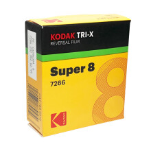 Kodak TXR-464 Tri-X Reversal Super 8 Film Black & White Mute 15m Film #7278 ISO 200/160 USA