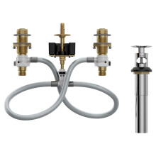 Moen Brass Widespread Bathroom Sink Faucet Rough-In Valve with Drain Assembly Featuring M-PACT Technology 9000