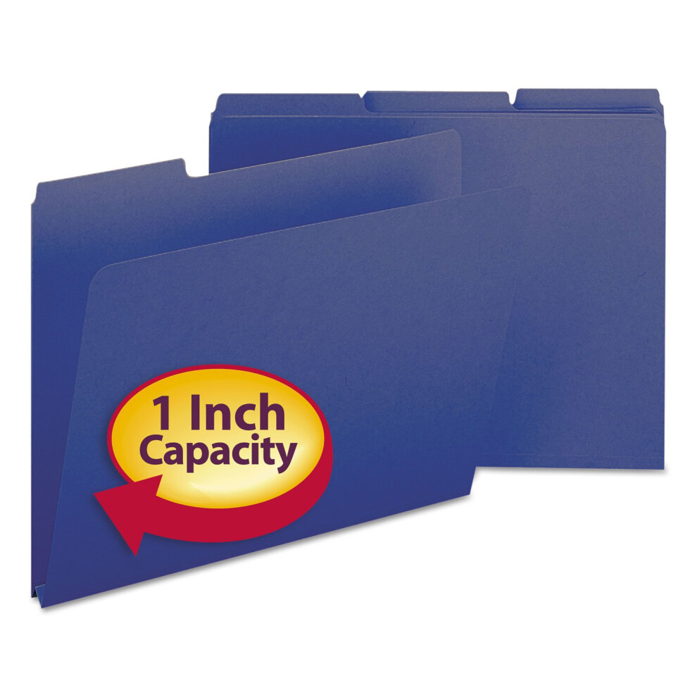 Photos - File Folder / Lever Arch File Smead Pressboard File Folder 1/3-Cut Tab 1"""" Expansion Letter Size Dark Blue 25 per Box  21541 (21541)