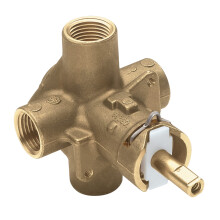 Moen Messing Posi-Temp trykbalanceringskar og bruseventil 4-ports ventil med standard 1/2-tommer IPS-forbindelser 2510