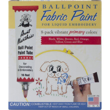 Aunt Martha's Ballpoint 8-Pack Embroidery Paint  Primary Colors  1 Ounce (Pack of 8)
