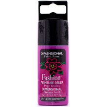 Plaid Fashion Dimensional Fabric Paint in Assorted Colors (1.1-Ounce)  Bright Magenta