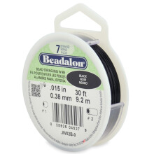 Beadalon 7 szl rozsdamentes acl gyngyfuzo drt 0,015 hvelyk / 0,38 mm fekete 30 lb / 9,2 m