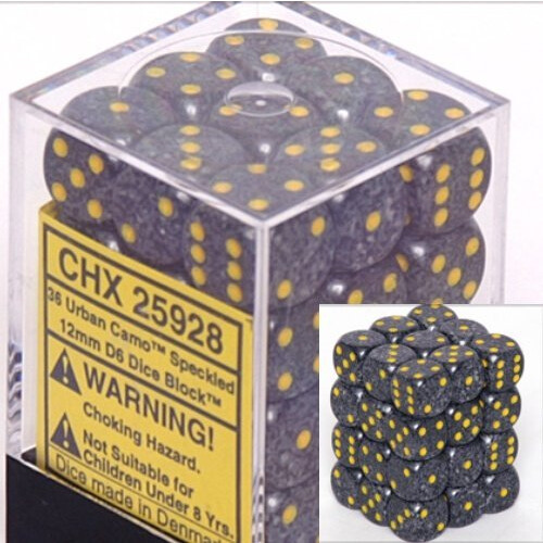 Urban camo terning 12 mm D6 terninger