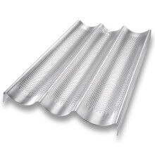 USA Pan Bakeware Aluminisierter Stahl Perforierte franzsische Baguette-Brotform 3-Laib
