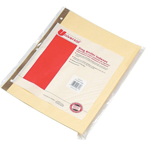 Universal UNV20861 Deluxe Extended Insertable Tab Indexes with 5 Clear Tabs - Buff (24/Box) 1
