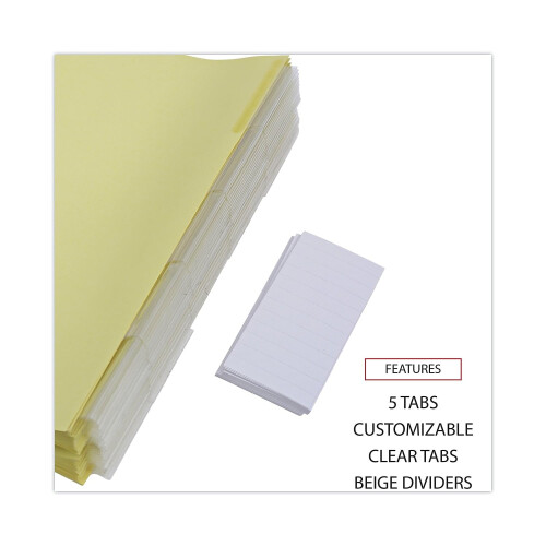 Universal UNV20861 Deluxe Extended Insertable Tab Indexes with 5 Clear Tabs - Buff (24/Box) 2