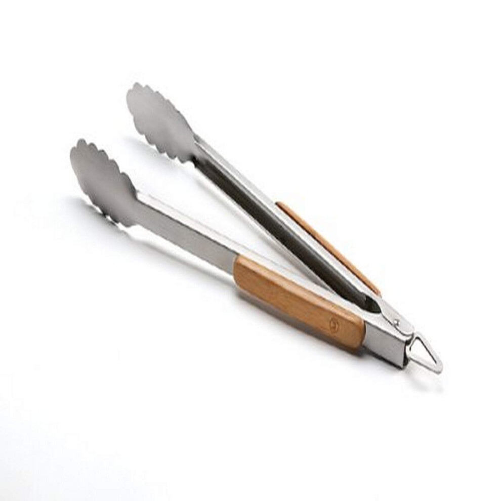 Outset QV20 Verde Stainless-Steel Locking Tongs with Bamboo Handle-image-OPC-PFRKKVW-NEW