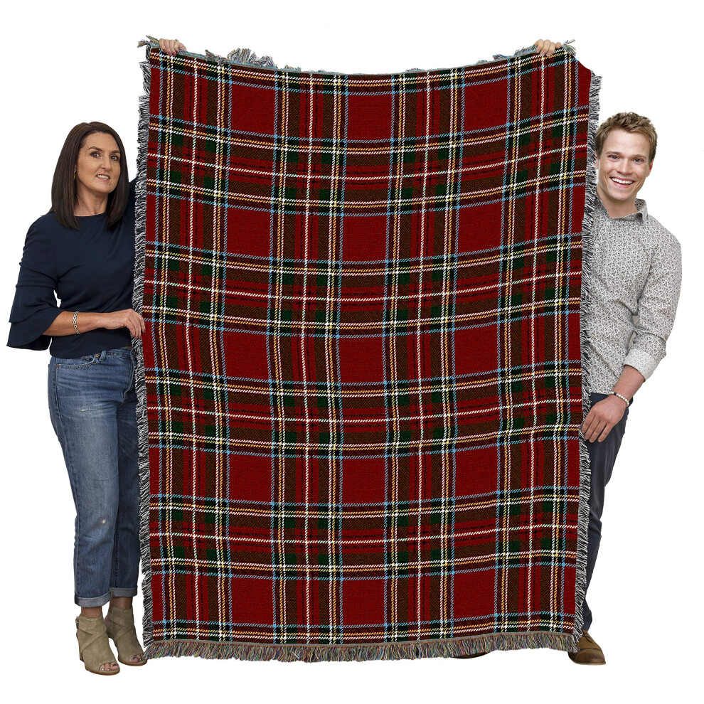 Pure Country Weavers Plaid Blanket Stewart Royal Tartan - Patterns Gift Tapestry Throw Woven from Cotton - Made in The USA (72x54)