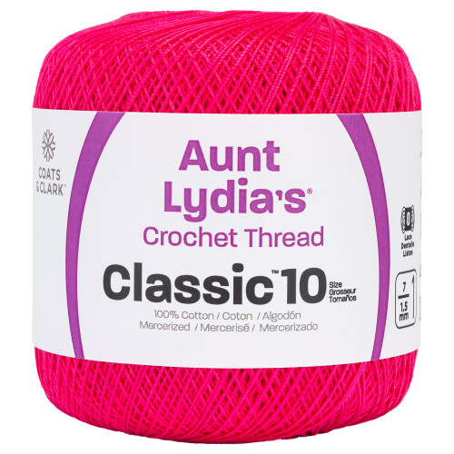 Coats Crochet Classic Crochet Thread  Hot Pink