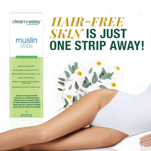 Clean + Easy Muslin Vaxstrips Stora Ben 100 Stycken 1