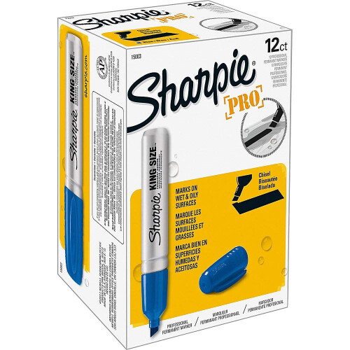 Sharpie SHARPIE 15003 Μεγάλος Μόνιμος Μάρкер, Μπλε, 12-Συσκευασία 2