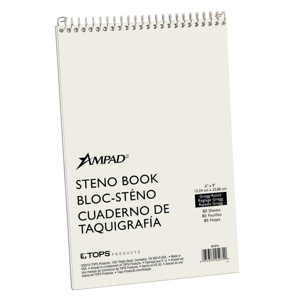 Photos - Notebook Spiral Steno Book Gregg Rule 6 X 9 80 Sheets  ESS25274[Set of 3]