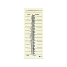 Adams Time Cards Weekblad, enkelzijdig met benoemde dagen, 8,5 x 23 cm, Manila Green, 200 stuks (9659-200)