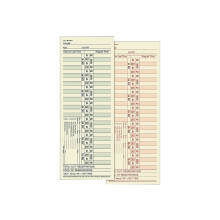 Adams Tijdkaarten Tweewekelijks dubbelzijdig Overwerkformaat 8,5 x 23 cm Manilla Groen/Rood Print 200 stuks (9675-200)
