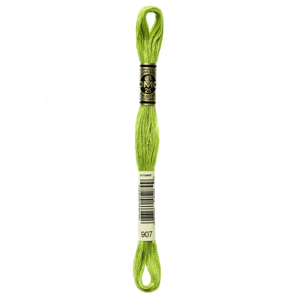 DMC 117-907 6 Strand Embroidery Cotton Floss  Light Parrot Green  8.7-Yard