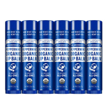 Dr. Bronner's - Baume  lvres biologique (menthe poivre 0,15 once, paquet de 6) - Fabriqu avec de la cire d'abeille biologique et de l'huile d