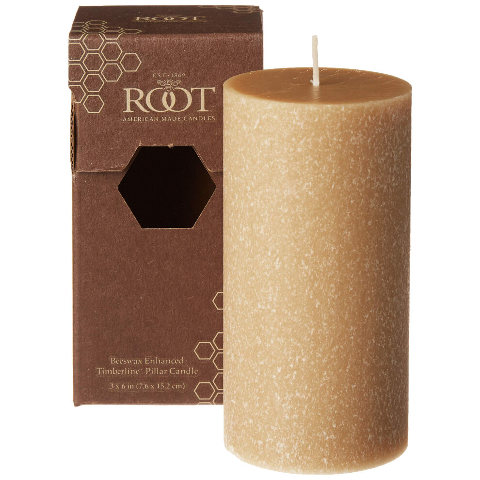 Root Candles - 33625 Unscented Timberline Pillar Candle   3 x 6-Inches  Beeswax-image-OPC-PFNRMC2-NEW
