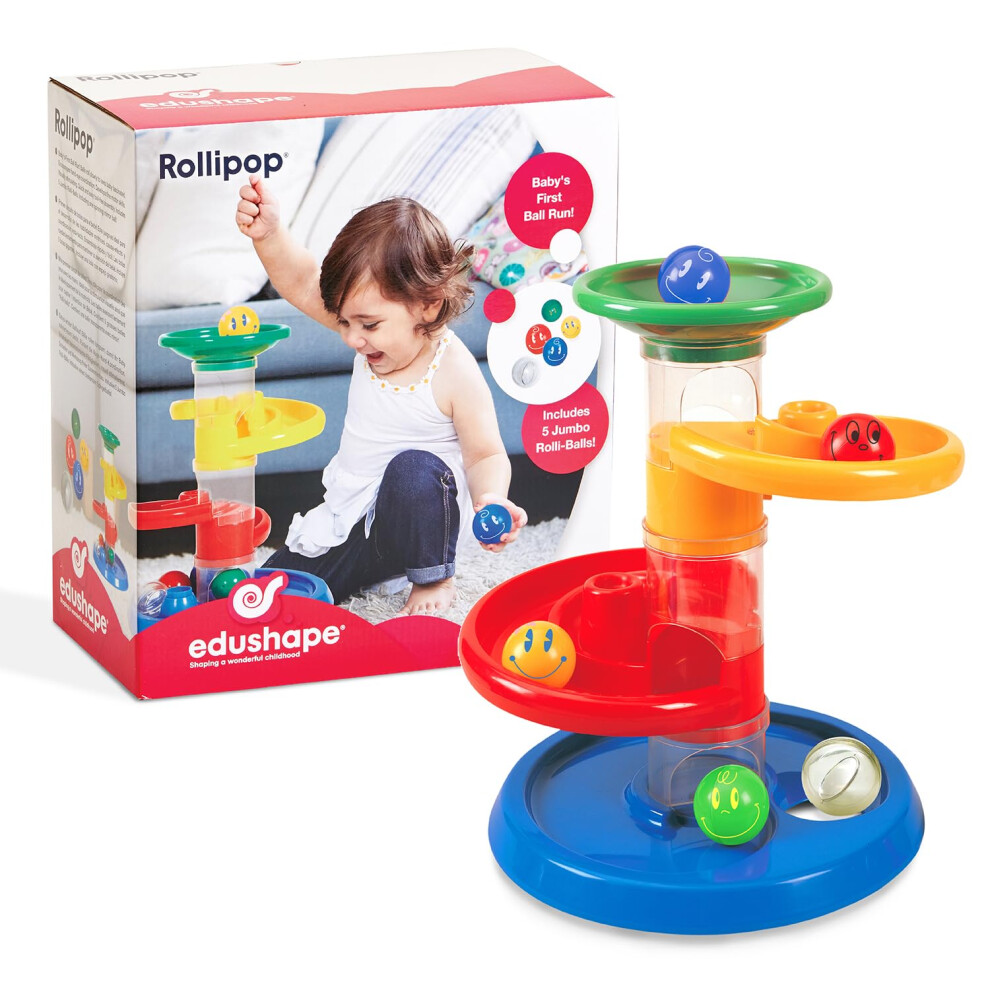 Edushape Rollipop Starter Marble Run Jouet Pour BéBé Stem - Tour D'empilage AvancéE Jouet à Billes Avec 5 Balles Pour Le DéVeloppement Cognitif M-image
