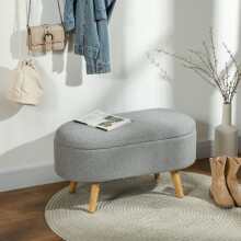 HOMCOM Ottoman Storage Bench for Hallway, Living Room, Charcoal Grey