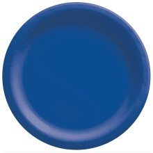 Bright Royal Blue Round Paper Plates - 10"""""""" (20 Pc) - Perfect for Parties Picnics & Everyday Meals