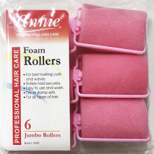 Annie Classic Classic Foam Rollers #1055 6 Count Pink Jumbo 1-1/2 inch