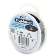 Beadalon 49 fire din o?el inoxidabil ?ir de margele 015 in / 0,38 mm negru 30 ft / 9,2 m