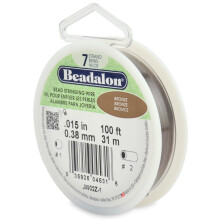 Beadalon 7 szl rozsdamentes acl gyngyfuzo drt 0,015 hvelyk / 0,38 mm bronz 100 lb / 31 m