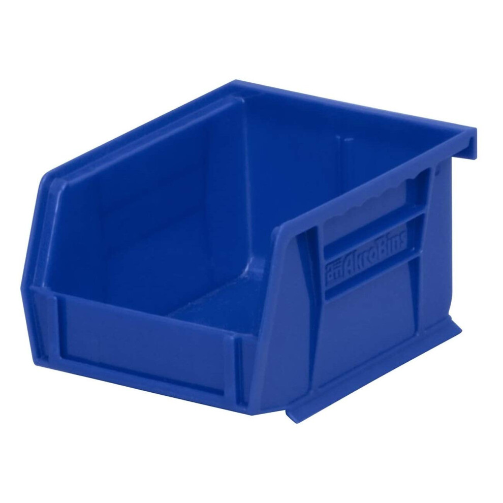 Akro-Mils 30210 AkroBins Plastic Hanging Stackable Storage Organizer Bin 5-Inch x 4-Inch 3-Inch Blue 24-Pack